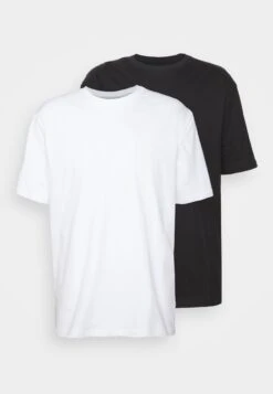 YOURTURN 2 Pack Unisex - Basic T-Shirt - Black/White