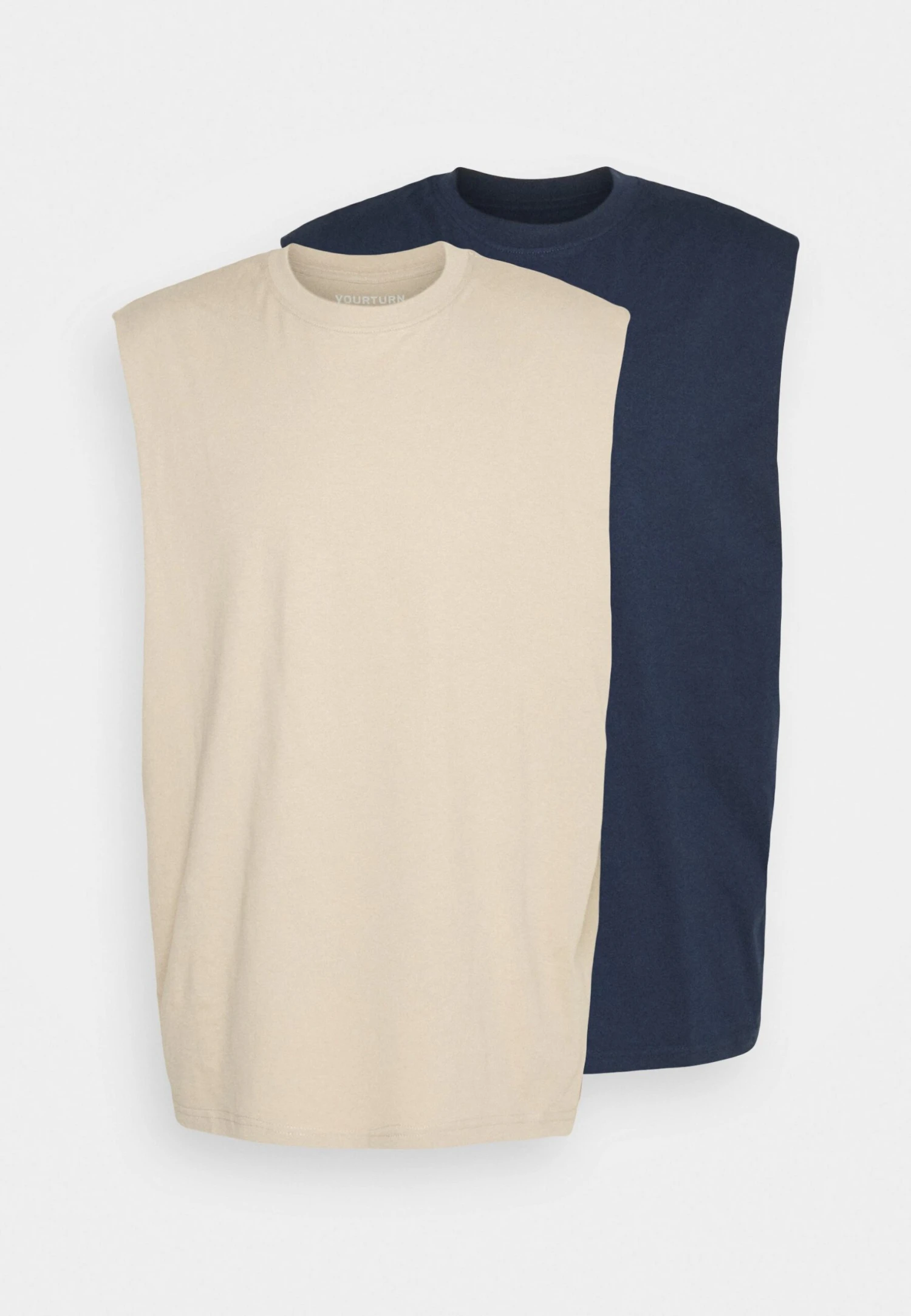YOURTURN Unisex 2 Pack - Top - Beige/Dark Blue 8 YOURTURN Unisex 2 Pack - Top - Beige/Dark Blue - Image 6