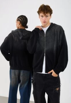 YOURTURN UNISEX - Zip-up Sweatshirt - Black/dark Grey -Yourturn Shop be3a04e46fe84acb819b81d233d0e8d3