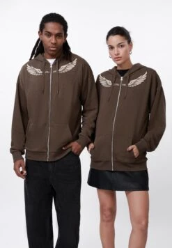 YOURTURN UNISEX - Zip-up Sweatshirt - Brown -Yourturn Shop cad22fde641e4b2dbbe04743fb4de717