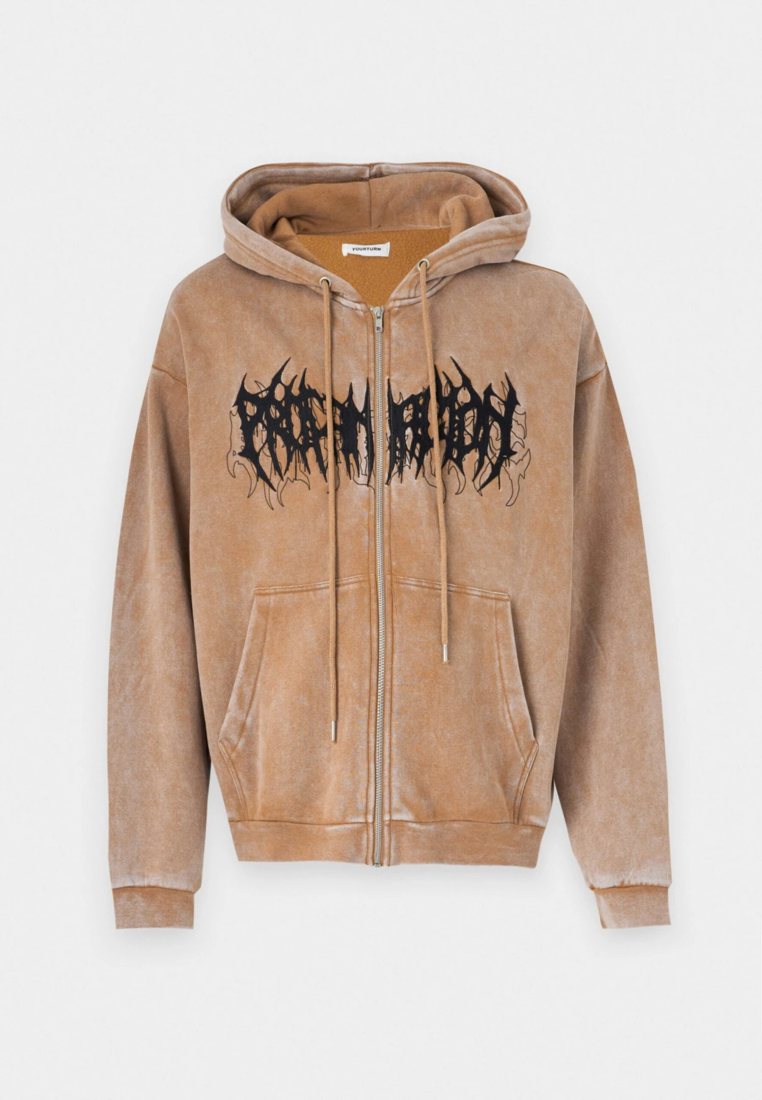 YOURTURN WASHED ZIP-HOODIE UNISEX - Zip-up Sweatshirt - Black 10 YOURTURN WASHED ZIP-HOODIE UNISEX - Zip-up Sweatshirt - Black - Image 8