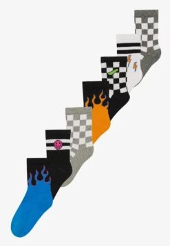 UNISEX 7 PACK - Socks - Orange/black/blue