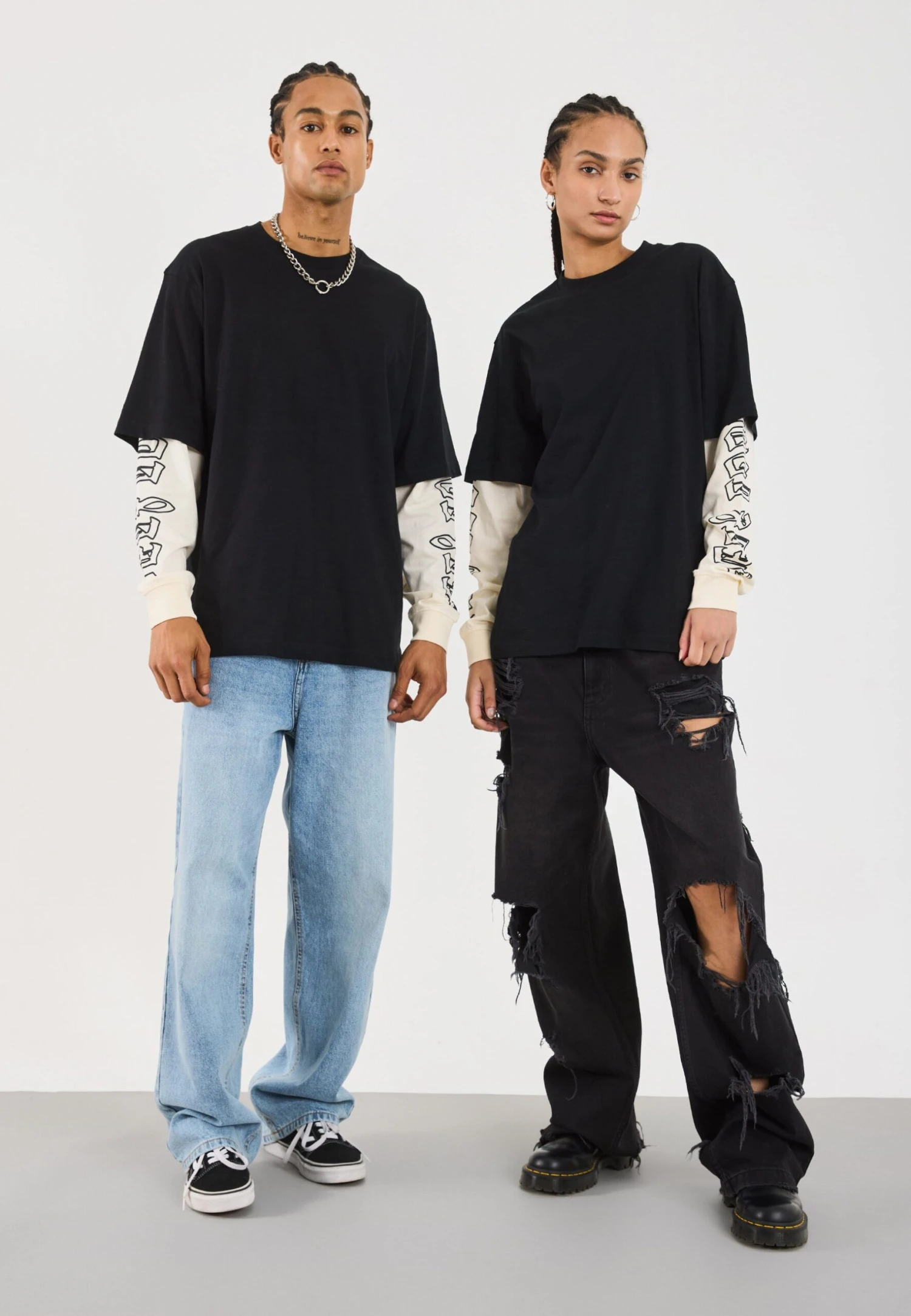 YOURTURN UNISEX - Long Sleeved Top - Black/white 4 YOURTURN UNISEX - Long Sleeved Top - Black/white - Image 2