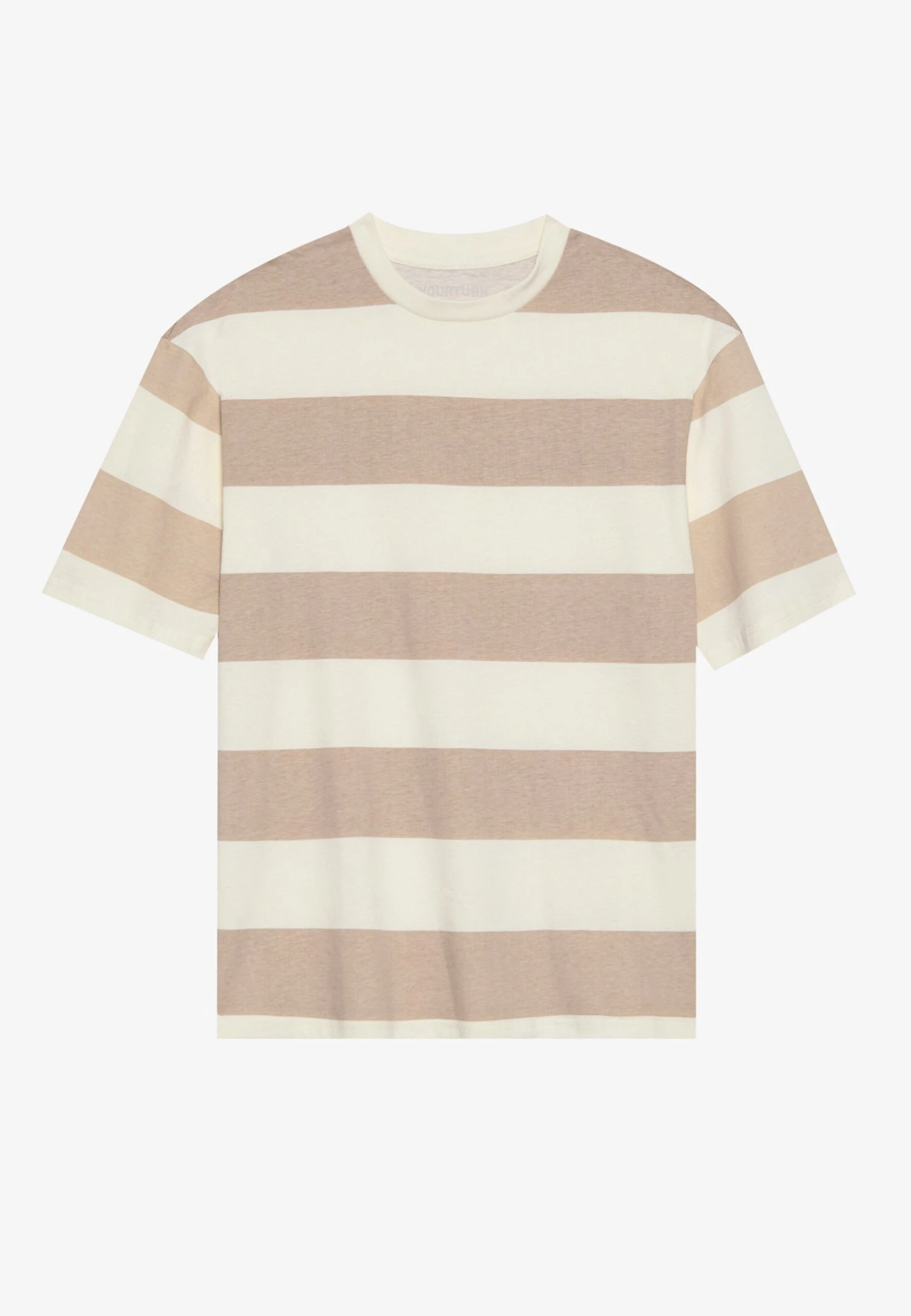 YOURTURN UNISEX OVERSIZED STRIPE - Print T-shirt - Sand/off White 8 YOURTURN UNISEX OVERSIZED STRIPE - Print T-shirt - Sand/off White - Image 6