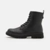 YOURTURN Lace-Up Ankle Boots - Black