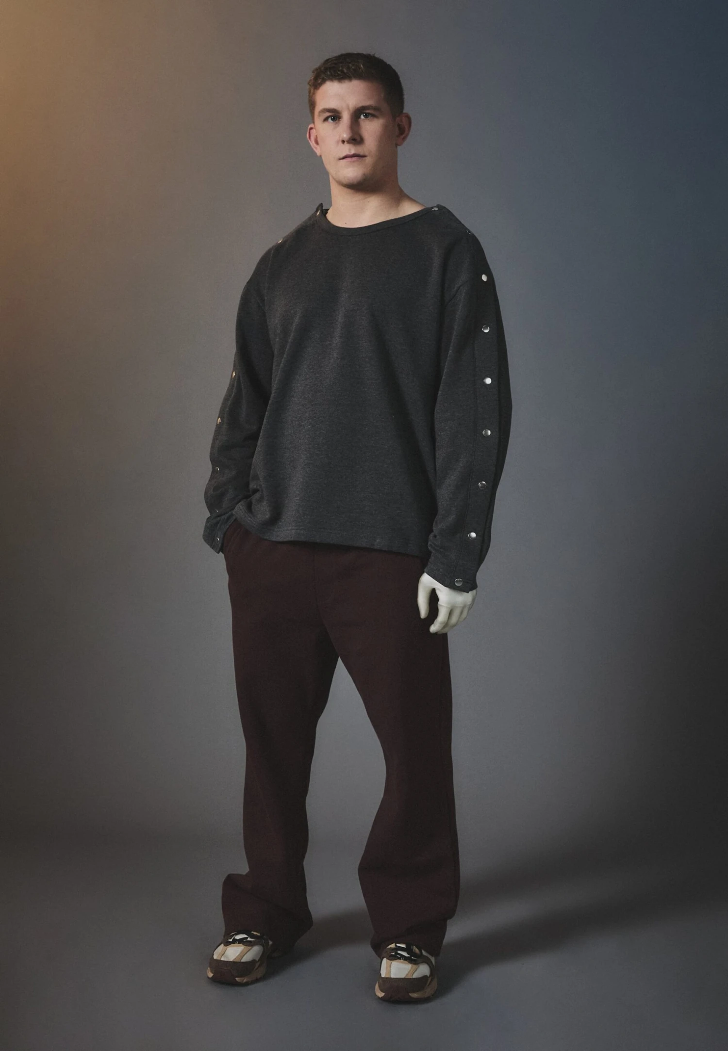 YOURTURN ADAPTIVE POPPER SLEEVE UNISEX - Sweatshirt - Dark Grey 4 YOURTURN ADAPTIVE POPPER SLEEVE UNISEX - Sweatshirt - Dark Grey - Image 2