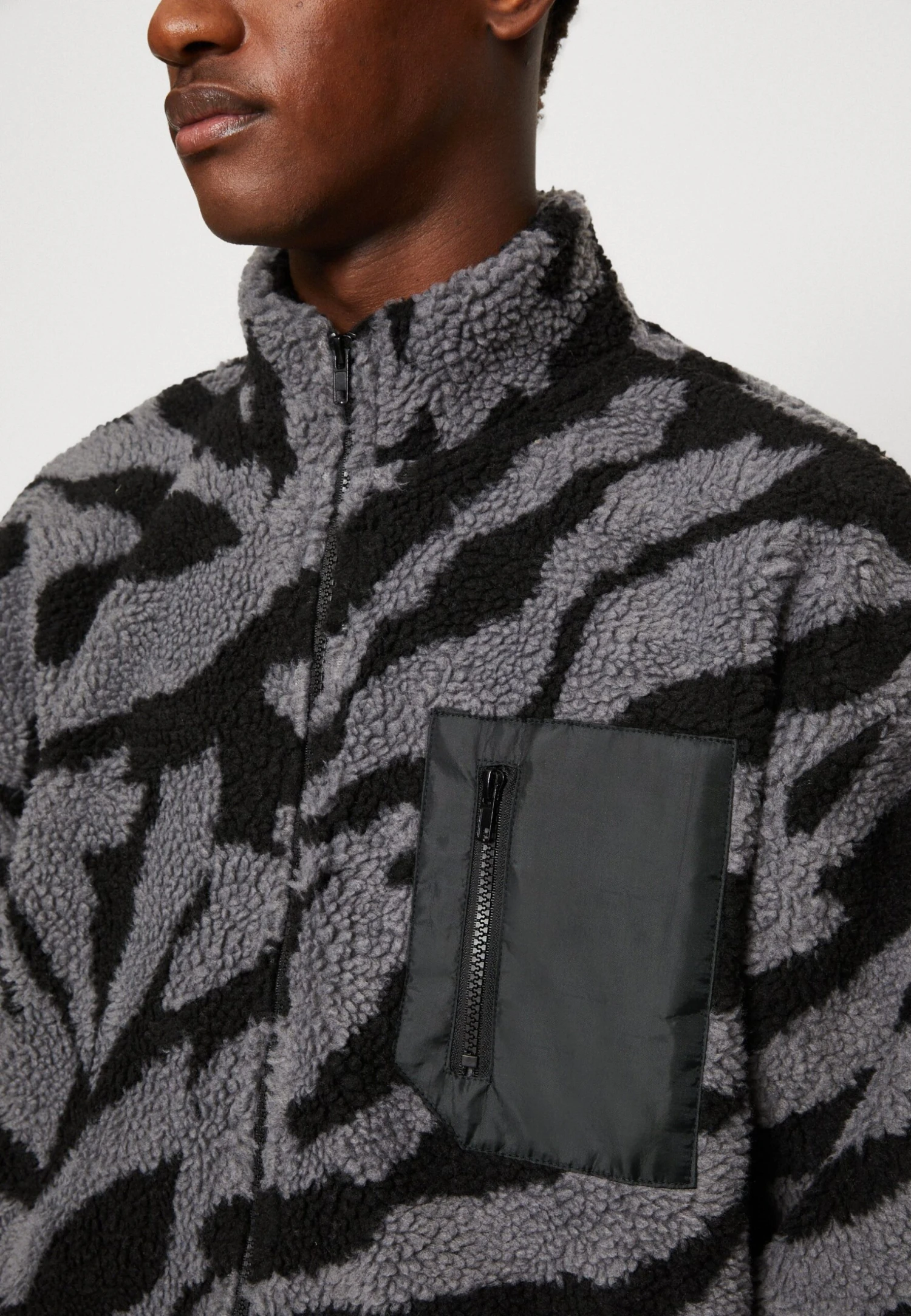 YOURTURN Unisex - Fleece Jacket - Grey 8 YOURTURN Unisex - Fleece Jacket - Grey - Image 6