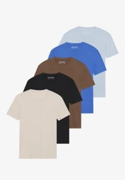 YOURTURN UNISEX 5 PACK BASIC LOOSE T-SHIRT - Basic T-shirt - White -Yourturn Shop e2b3e549891544848adb38e7199079cd