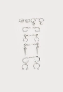 YOURTURN UNISEX 6PACK - Earrings - Silver-coloured
