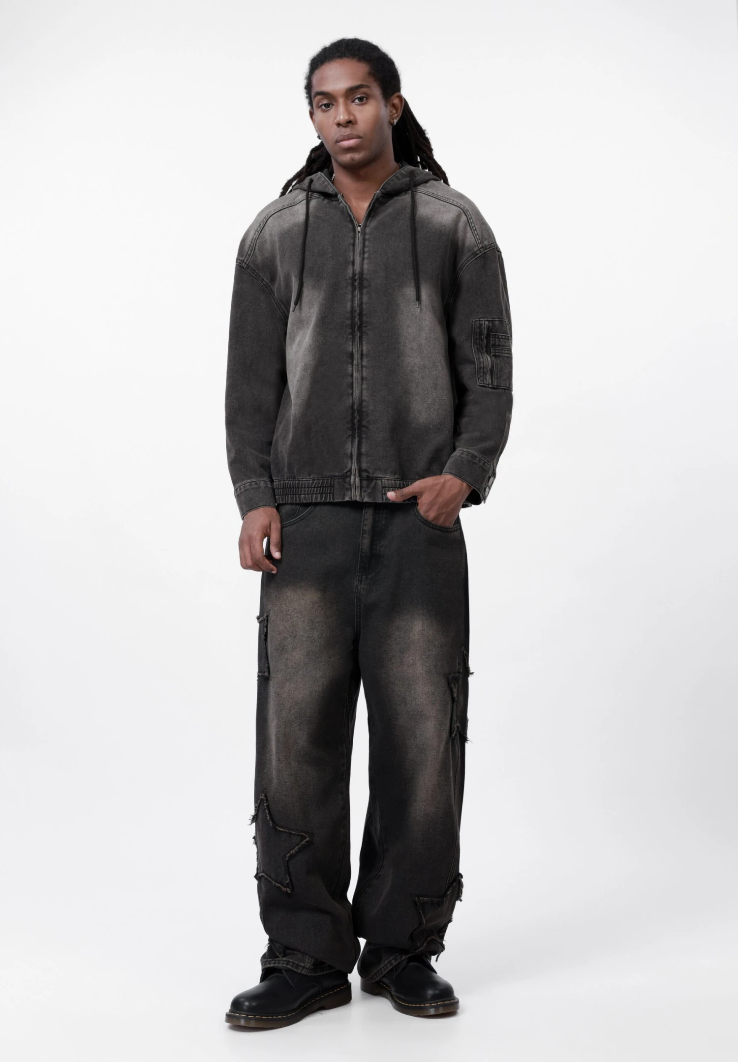 YOURTURN UNISEX - Denim Jacket - Black 4 YOURTURN UNISEX - Denim Jacket - Black - Image 2