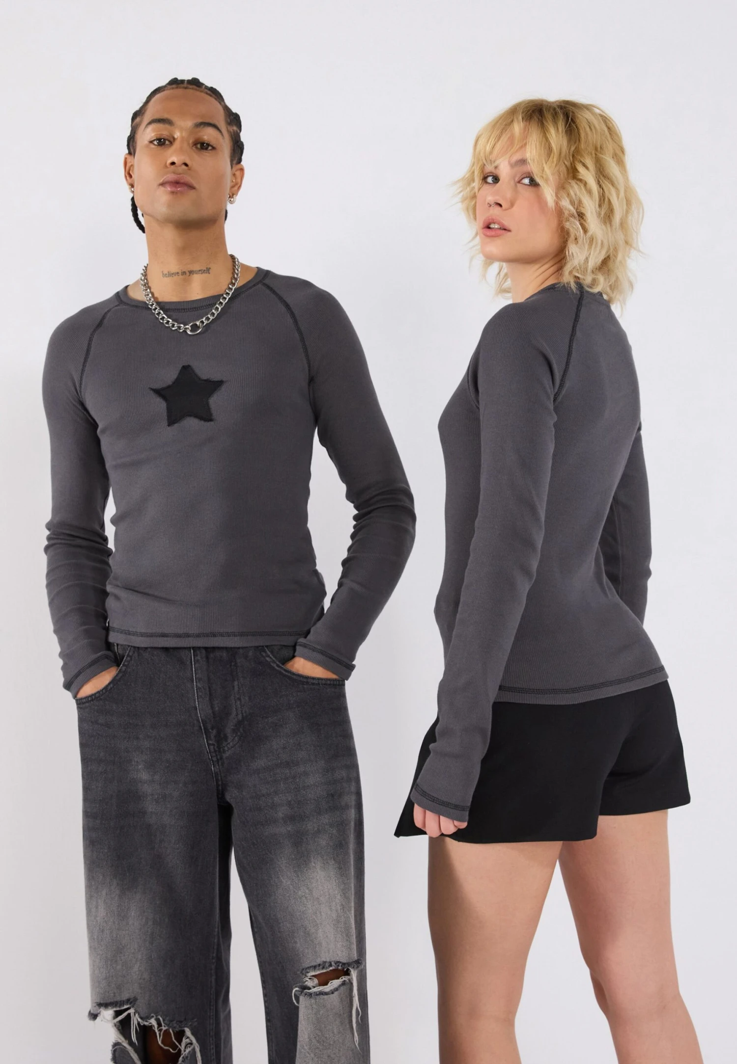 YOURTURN UNISEX - Long Sleeved Top - Forged Iron 3 YOURTURN UNISEX - Long Sleeved Top - Forged Iron