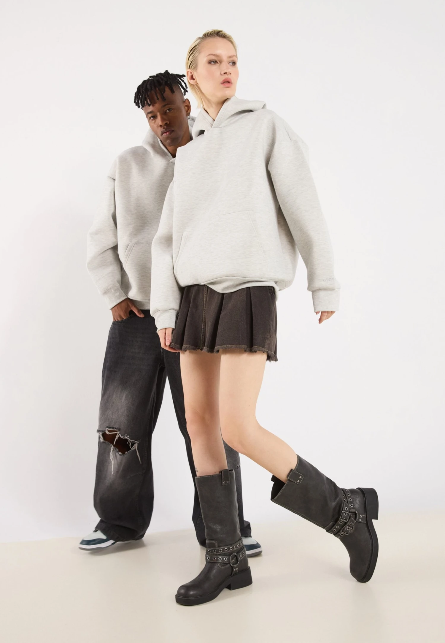 YOURTURN UNISEX - Sweatshirt - Mottled Light Grey 7 YOURTURN UNISEX - Sweatshirt - Mottled Light Grey - Image 5