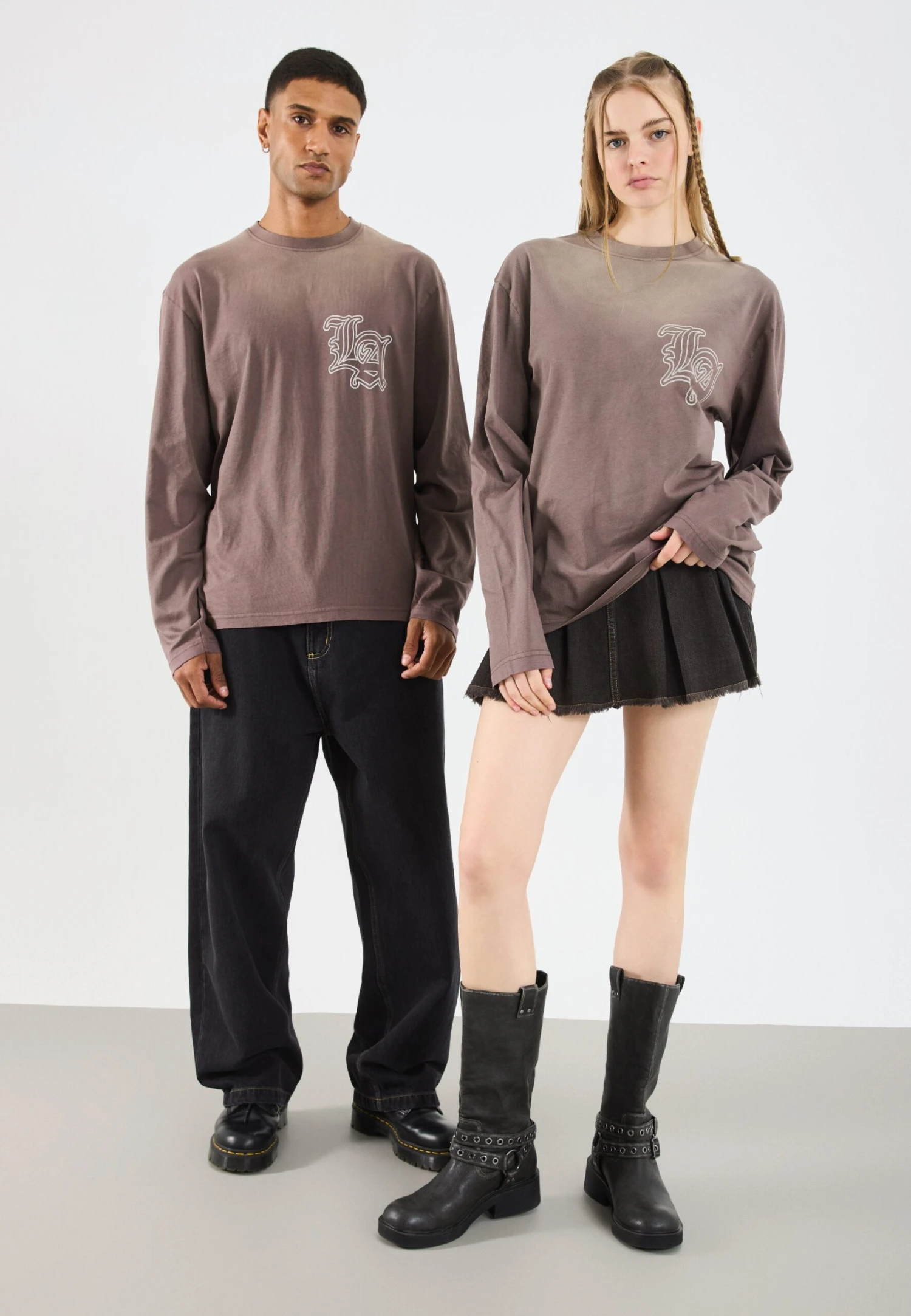 YOURTURN UNISEX - Long Sleeved Top - Brown Wash 4 YOURTURN UNISEX - Long Sleeved Top - Brown Wash - Image 2
