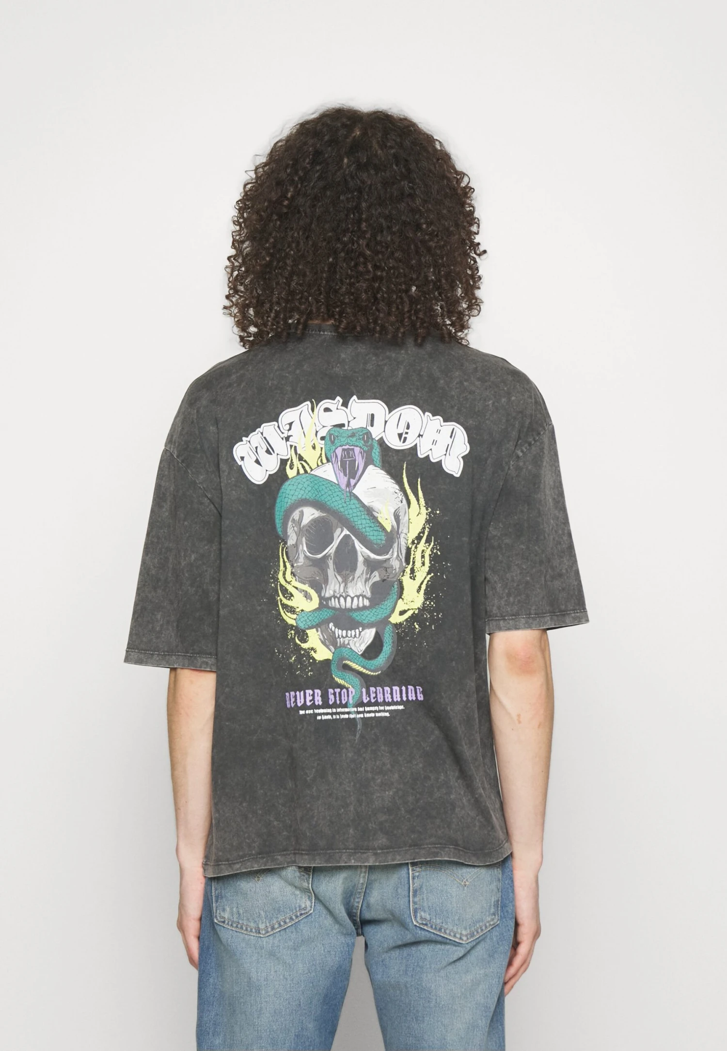 YOURTURN Skull Graphic Tee Unisex - Print T-Shirt - Mottled Black 3 YOURTURN Skull Graphic Tee Unisex - Print T-Shirt - Mottled Black