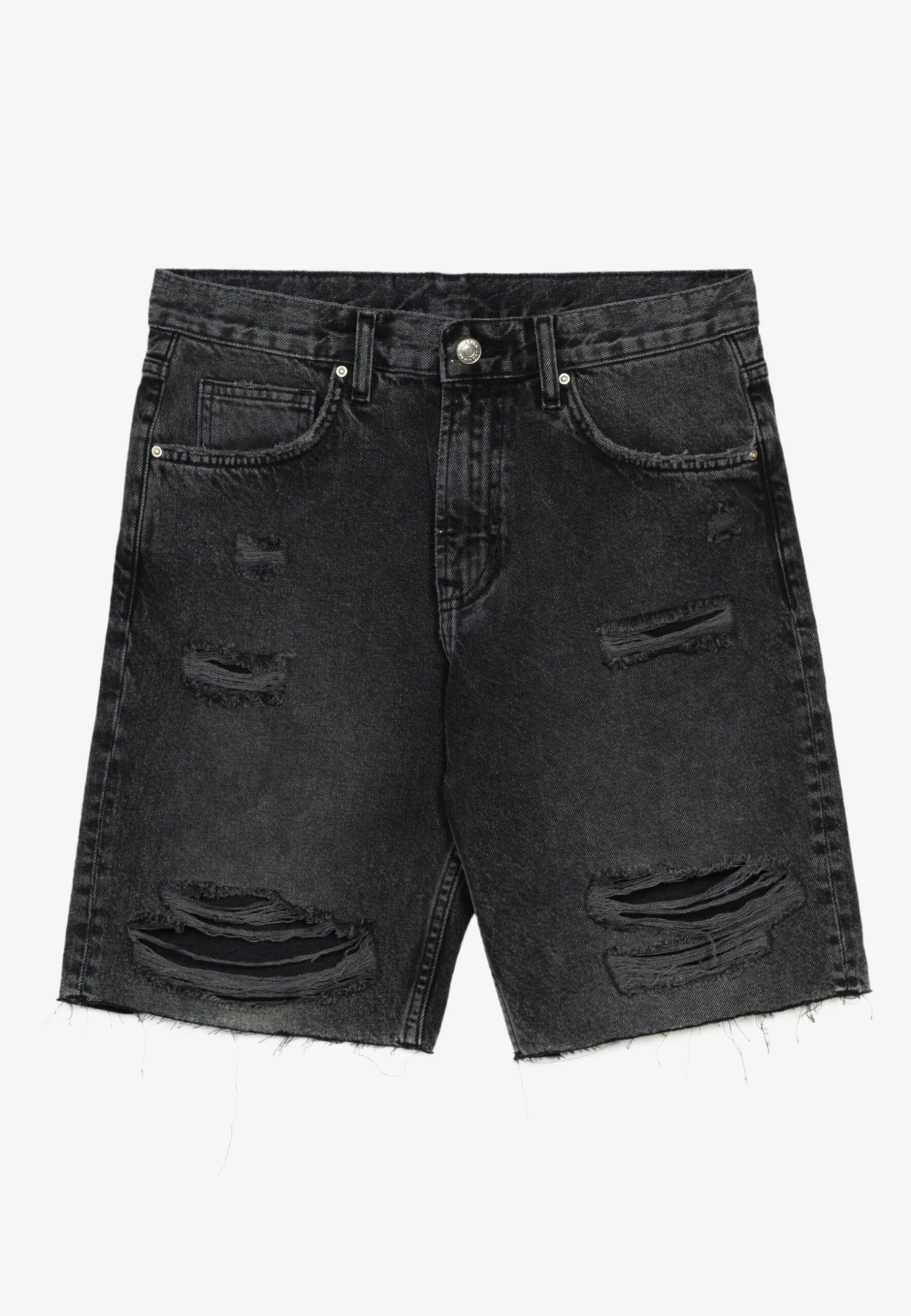 YOURTURN Unisex - Denim Shorts - Black 6 YOURTURN Unisex - Denim Shorts - Black - Image 4