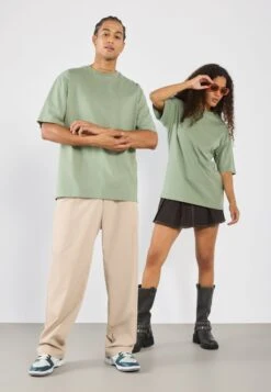 YOURTURN UNISEX 2 PACK - Basic T-shirt - Oatmeal/sea Spray